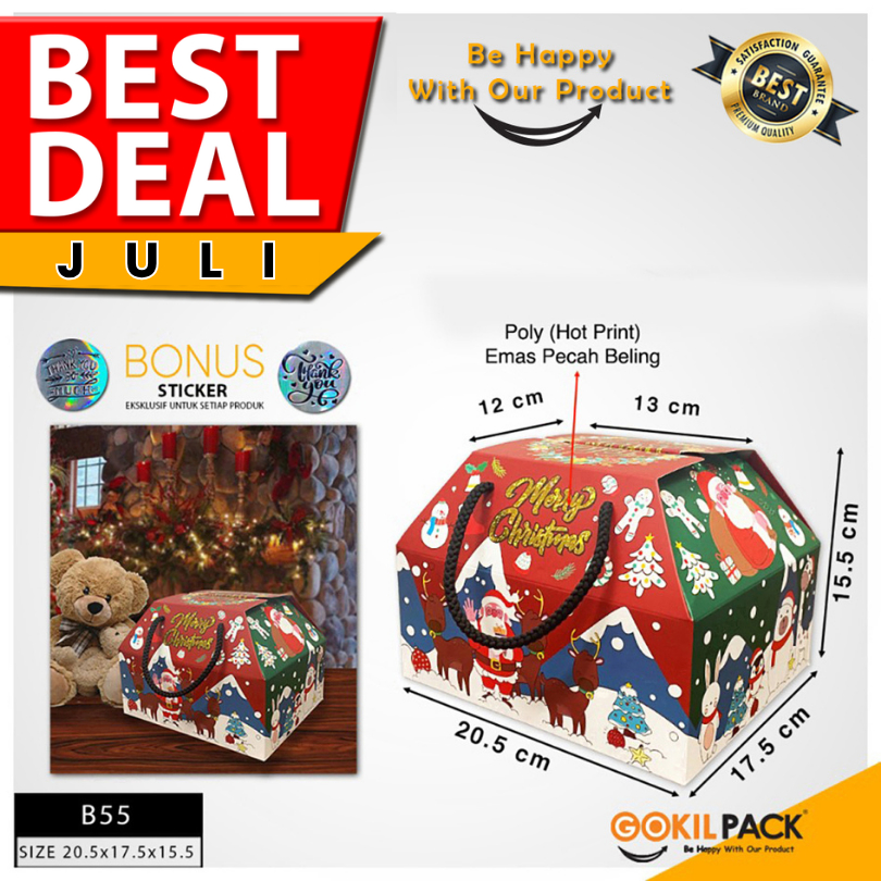 

Kotak Natal|Box Hampers|Gable Box|Kotak Kado| Packaging Natal|B55