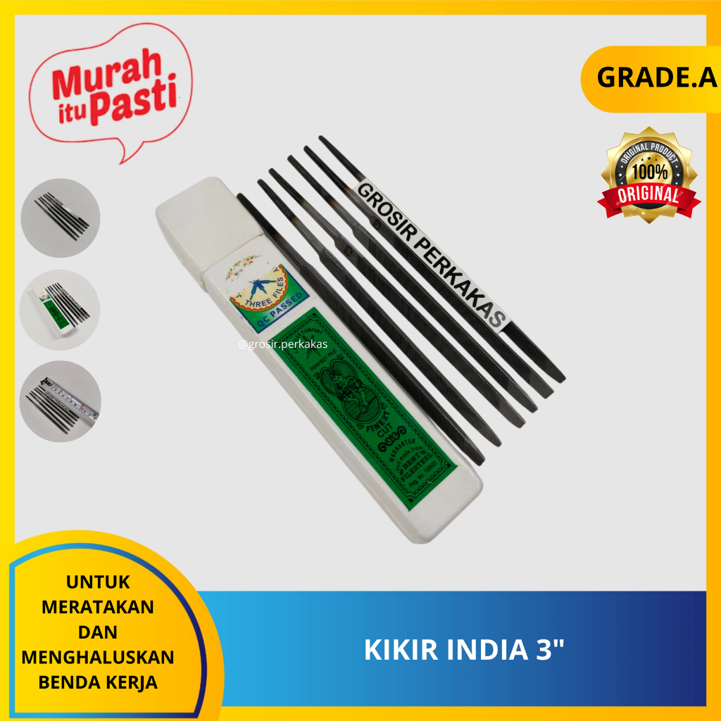 KIKIR INDIA 3"-kikir segitiga india jaykay jk original 3", 31/2", 4" inch. kikir gergaji.[A][#KIKIR]