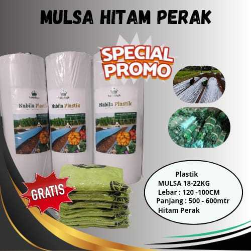 Mulsa Hitam Perak panjang 600-700meter Free Pasak mulsa dan kaos