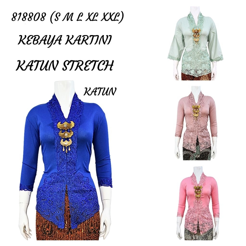 Indah Collection KEBAYA KARTINI MODERN LENGAN 7/8 BORDIR SENADA KATUN STRETCH KEBAYA WISUDA KEBAYA K