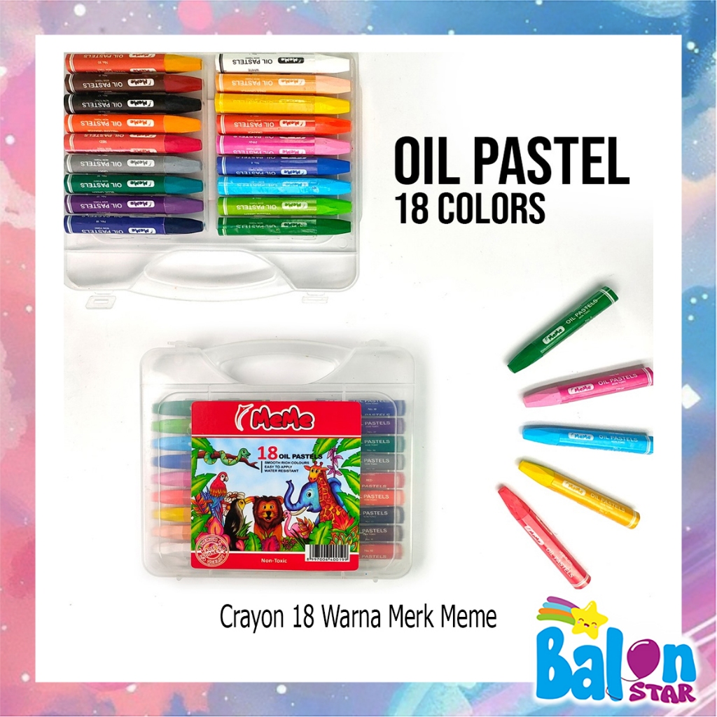 

Crayon 18warna, oil pastel, krayon warna, mewarnai