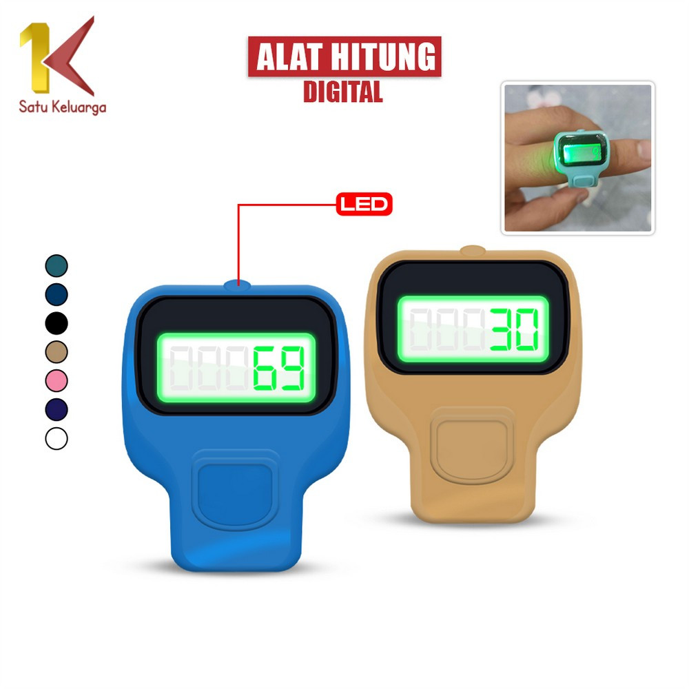 Satu Keluarga Cincin Tasbih Digital Led Mini Alat Penghitung Dzikir C937 Alat Hitung Digital Tally C