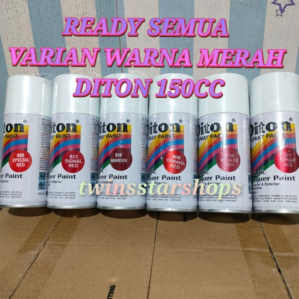 Pilok Pylox Cat Diton 150cc Varian Warna Merah Cabe Signal Red 823 Special Red 886 Yamaha Red 808 Ho