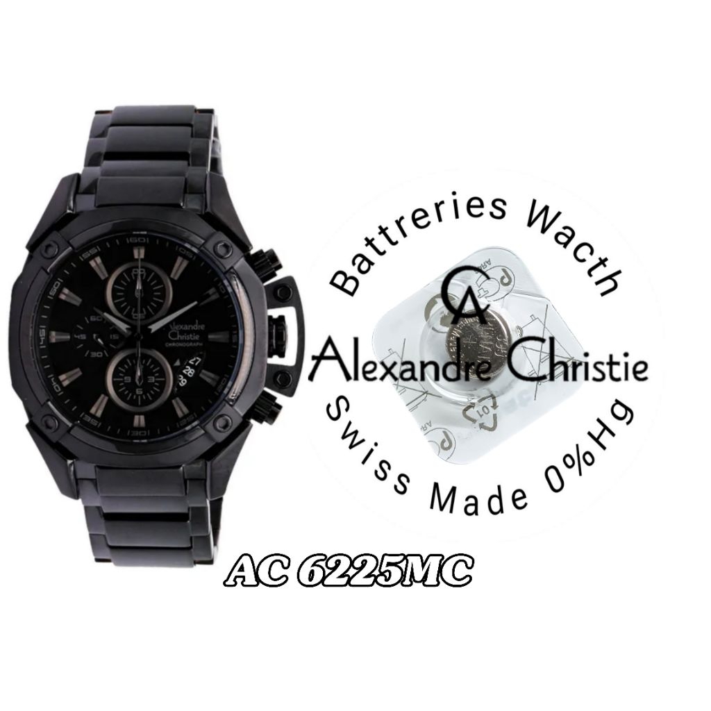 battrai jam tangan Alexandre Christie 6225mc battrai pengganti battrai original