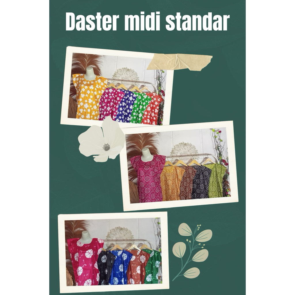 daster midi standar kodian isi 20 pcs, daster pendek, daster midi, daster bagus, daster rayon, daste