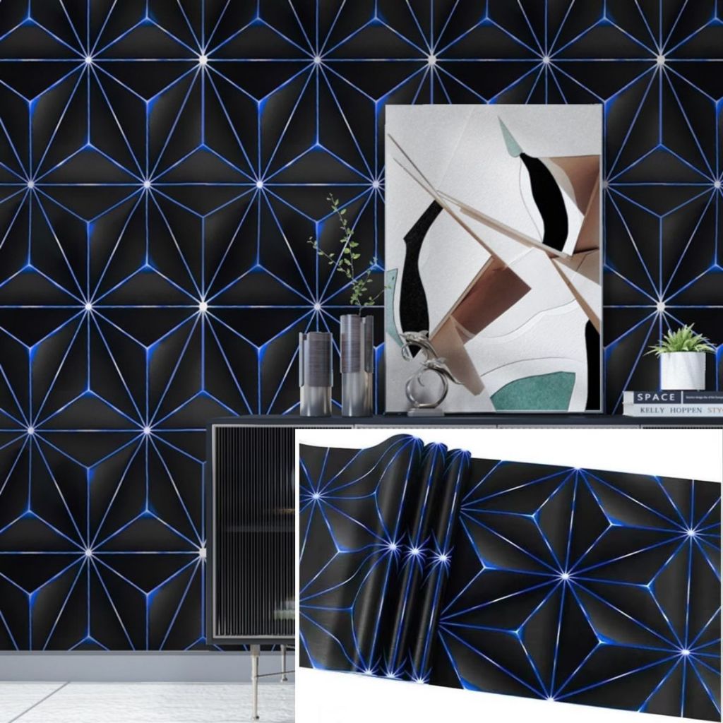 Wallpaper Sticker Dinding KILAP SEGITIGA 3D