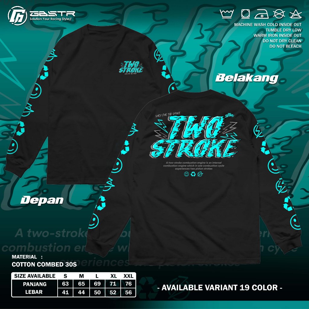 KAOS 2 STROKE - TWO STROKE RACING T-SHIRT I Baju 2 Tak Lengan Panjang 2Stroke - Motor Herex Ninja Rx