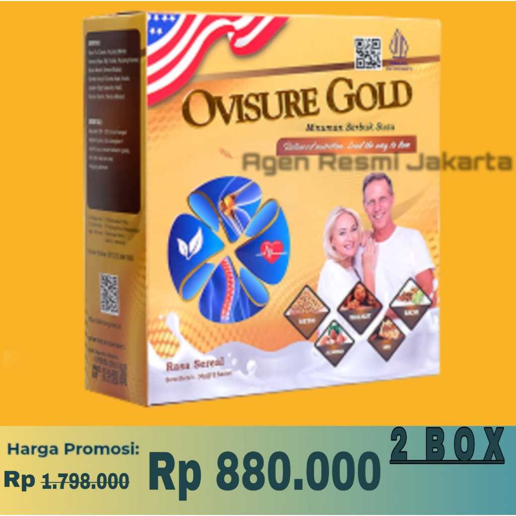 

PAKET 2 BOX OVISURE GOLD ORIGINAL USA - SUSU UNTUK PENGOBATAN TULANG DAN SENDI TERBAIK SUSU NABATI