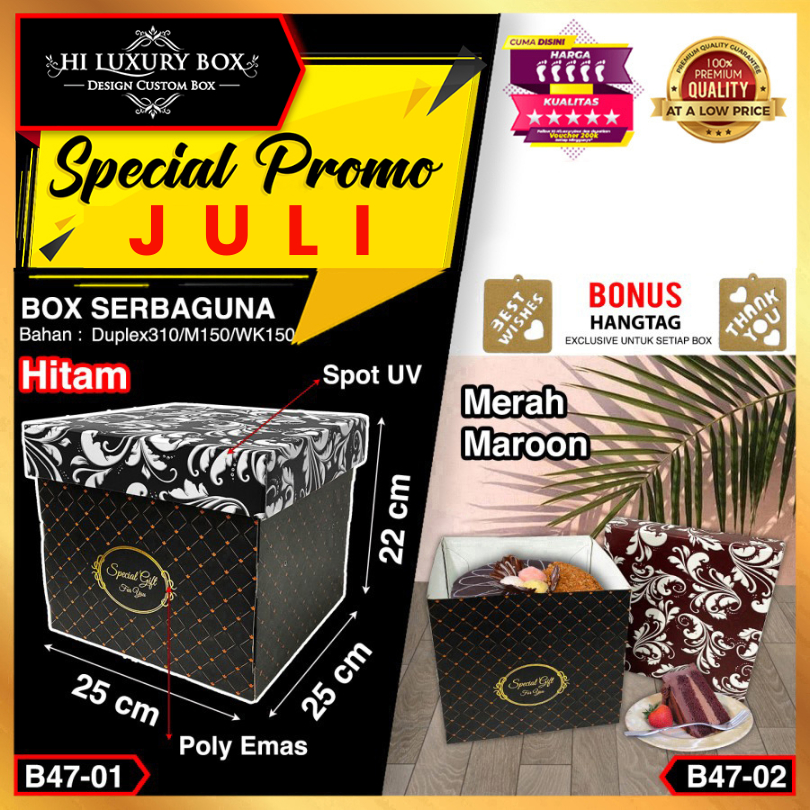 

Kotak Kue|Kado|Cake|Gift|Serbaguna|Penyimanan|Box|Dus|Packaging|B47