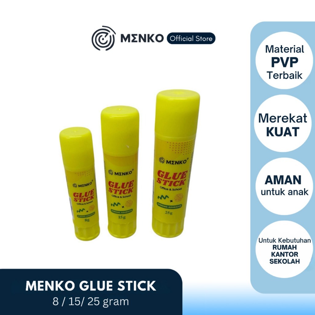 

[ PAK ] MENKO Glue Stick / Lem Stick / Lem Batangan Stick 8gr 15gr 25gr