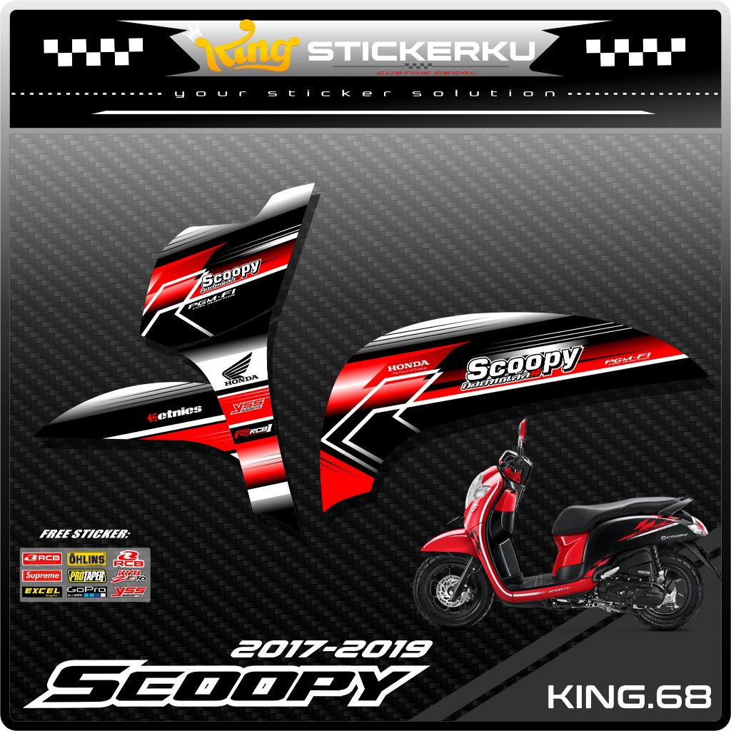 (COD) Stiker Scoopy New 2017/2020 Decal Striping Standar Scoopy New Premium Racing. KS.068