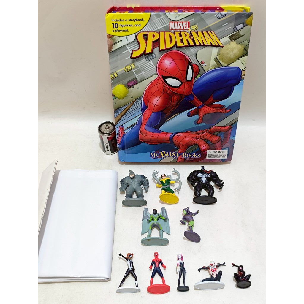 My busy books marvel spiderman spider man story book playmates figure sinister six rhino dr otto oct
