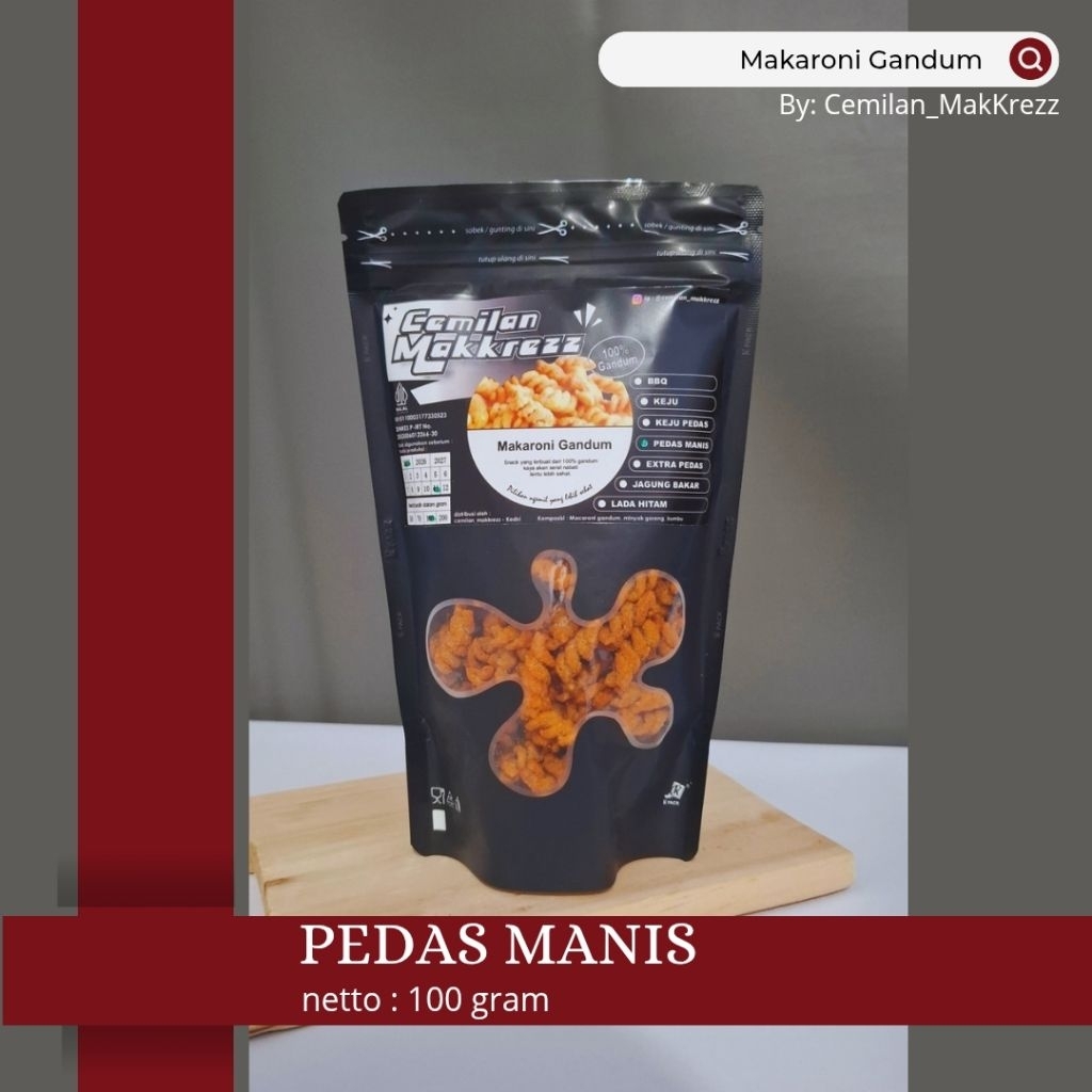 

PEDAS MANIS/ MAKARONI GANDUM/ CEMILAN/ MAKANAN RINGAN