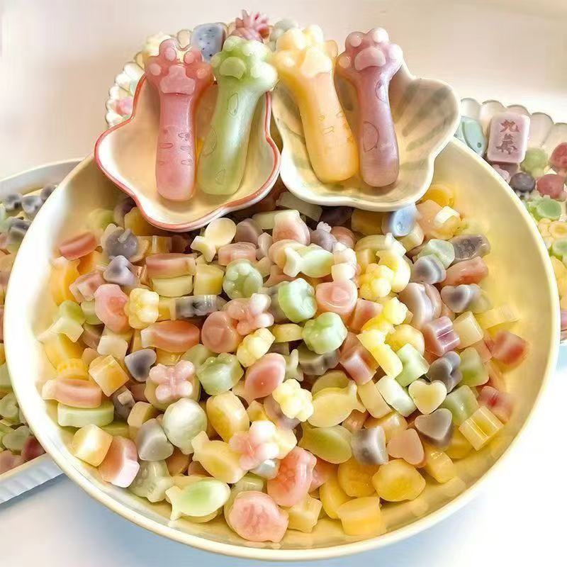 

QH Permen lilin, bentuk hewan lucu, selai asam manis, permen penghilang stres halal, camilan