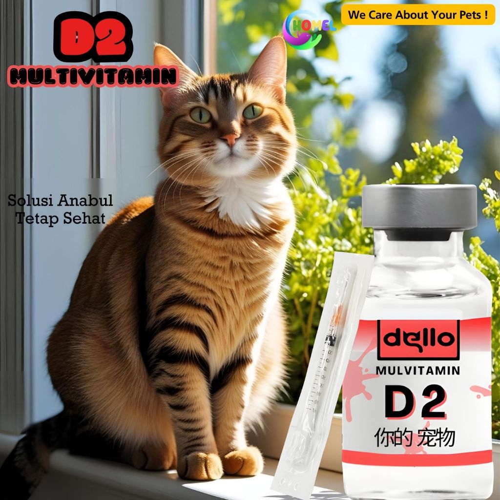 OBAT D2 KUCING Vitamin Suntik untuk Flu Calici Virus Gangguan Saraf Anti Virus CHOMEL