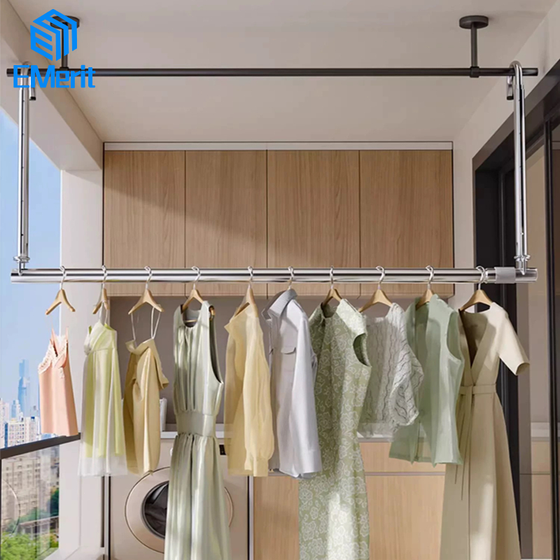 Jemuran Baju Gantung Adjustable Jemuran Gantung Dinding Jemuran Lifting Baju Jemuran Portable Lipat