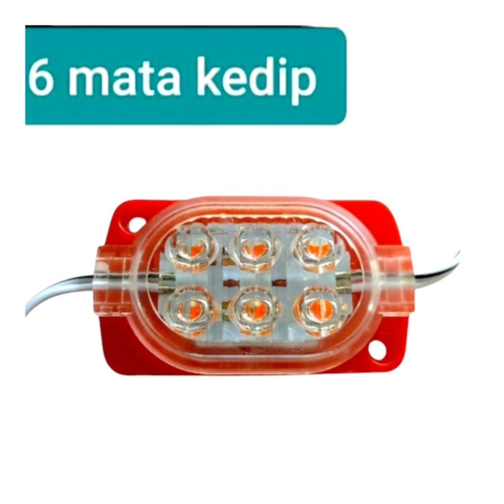 LED KEDIP 6 LED STROBO MATA 6 12-24VOLT TANPA MODUL