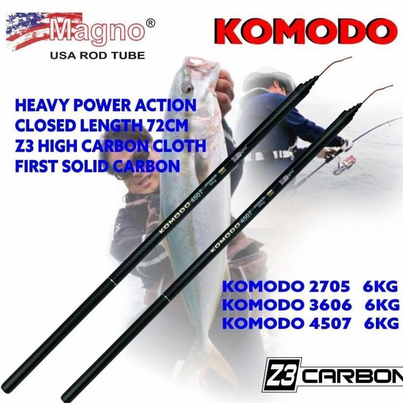 Joran Tegek Magno KOMODO Kaku Spek Belanak Lele Baronang 360 450 CM
