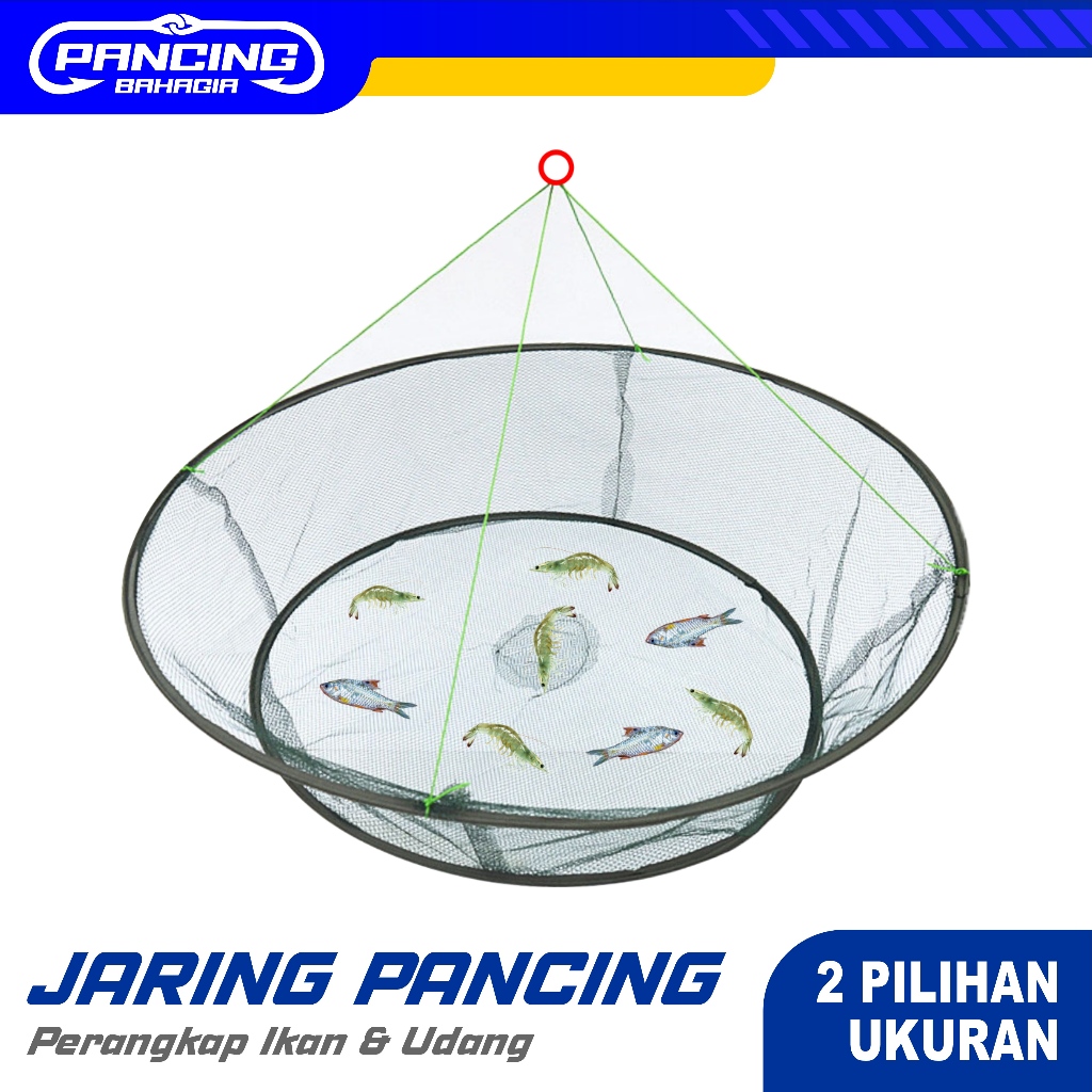 Pancing Bahagia - Jaring Perangkap Ikan Jaring Ikan bulat Ukuran  jebakan Ikan/Jaring Pancing Ikan m