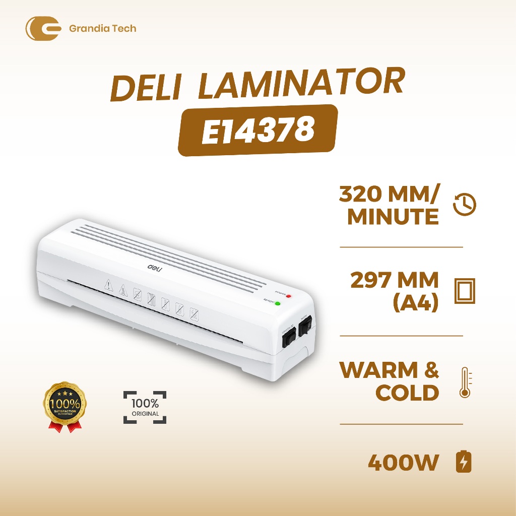 

Deli E14378 Laminator Mesin Laminating A4 80-125Mic Laminasi Mode Hot & Cold Foto Dokumen Kompatibel