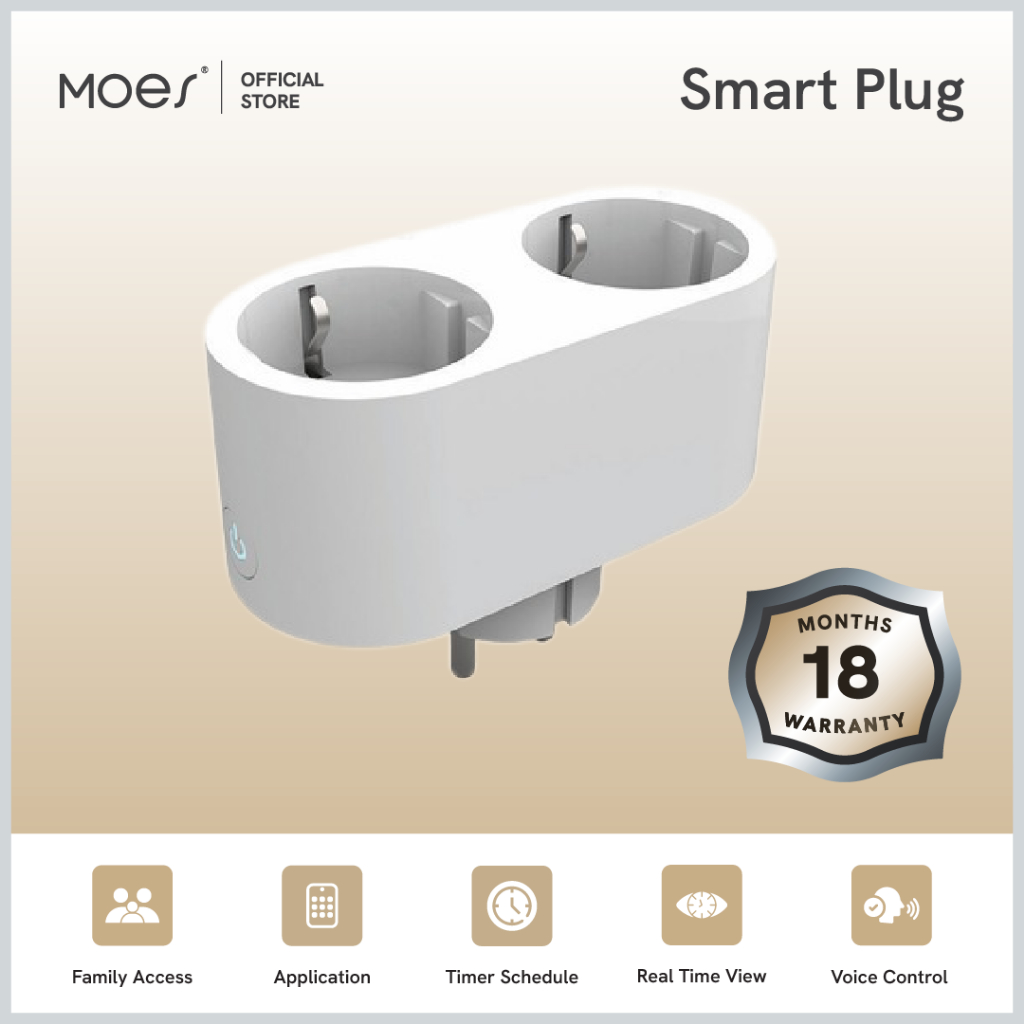 Moes Smart Plug Matter Wifi 2G /Stop Kontak/Tuya Smart Plug/Socket Plug Smart/Colokan smart home/Wif