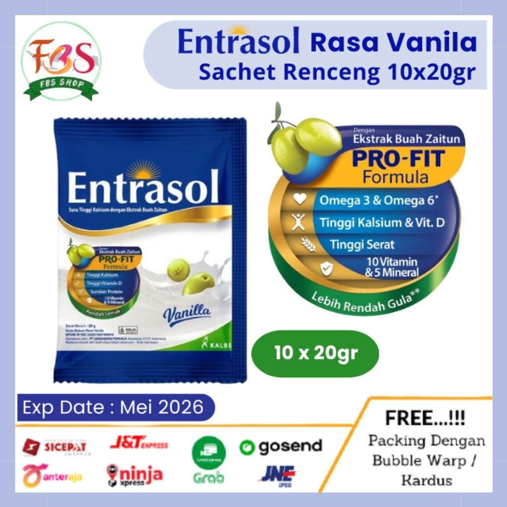 

Susu Entrasol Sachet Renceng Rasa Vanila 10 x 20gr