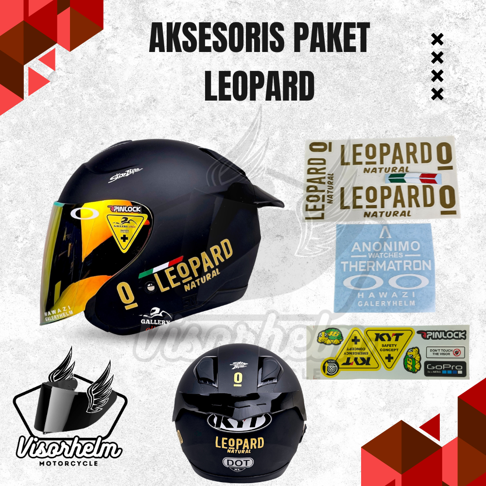 Spoiler Helm KYT Kyoto | Paket Stiker Leopard Helm Kyt kyoto