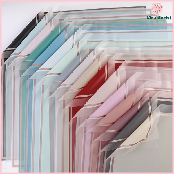 

Kertas bunga cellophane flower wrapping Varian List Gold Frame Transparan Florist Kertas Kado 6013