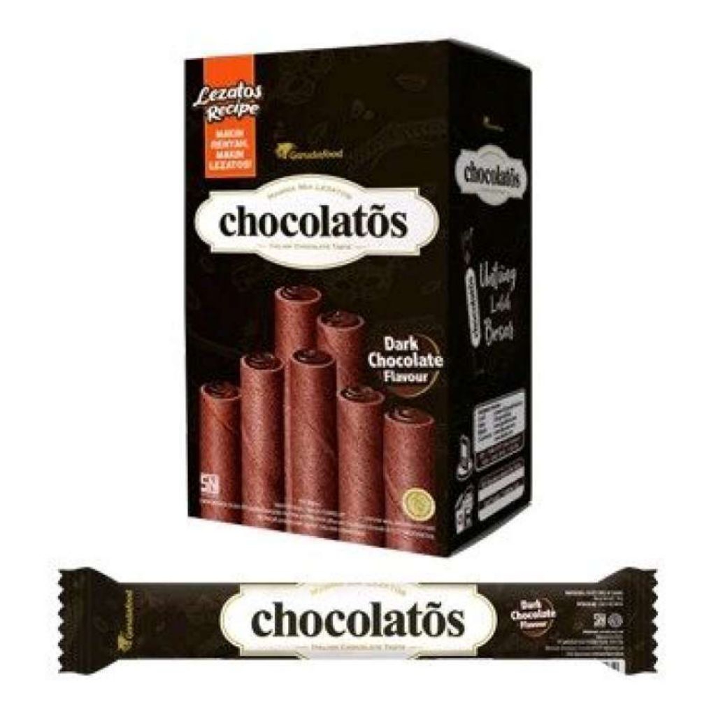

chocolatos wafer roll - 1 pak box dus- isi 24 pc & 16 gram