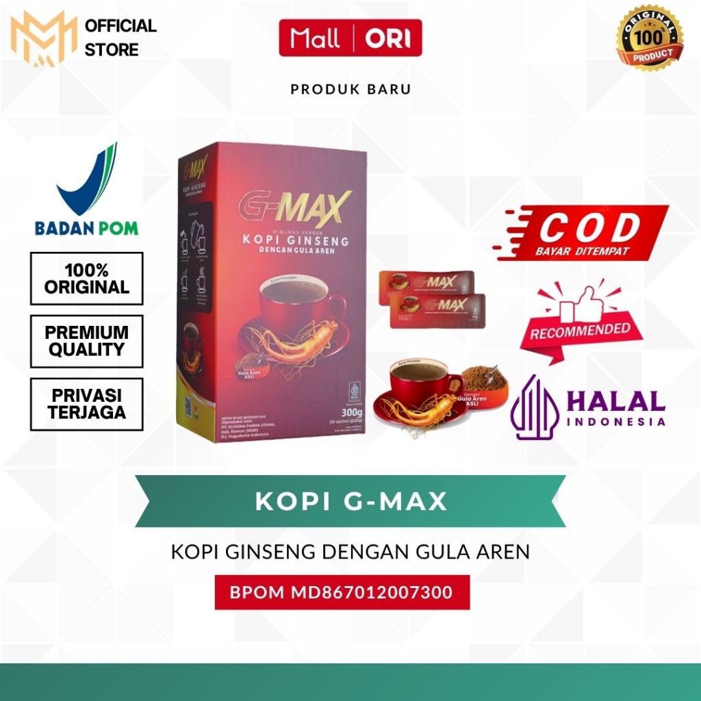 

G-MAX Kopi Gingseng Stamina Pria Original BPOM