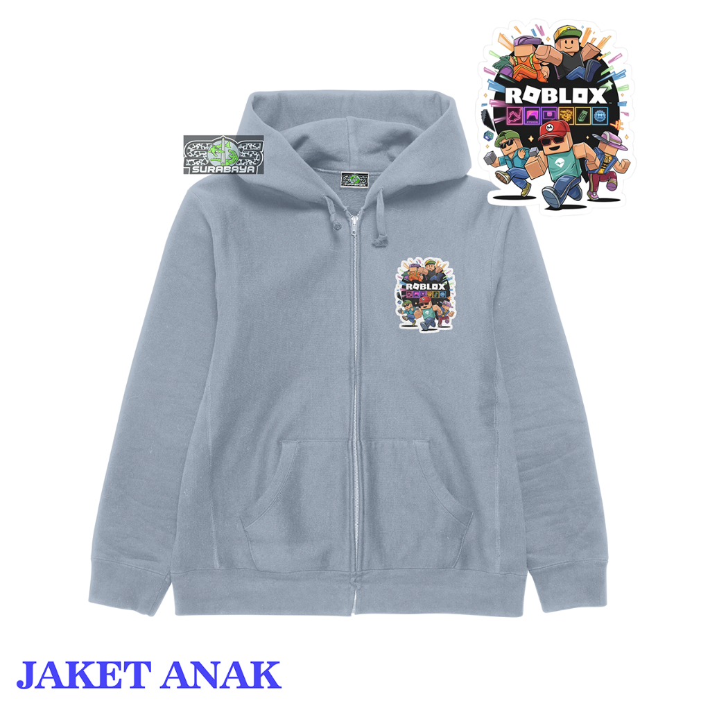 COD Jaket Anak Cowok Cewek MOTIF ROBLOX2 Usia 3 Sampai 12 Tahun Premium Quality