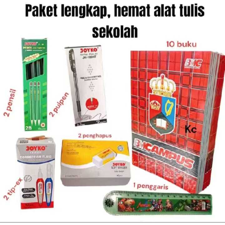 

PAKET LENGKAP BUKU TULIS SEKOLAH PANJANG BESAR BMCAMPUS 1 PACK/ 10 BUKU ISI 36 LEMBAR FREE 2 PULPEN+ 2