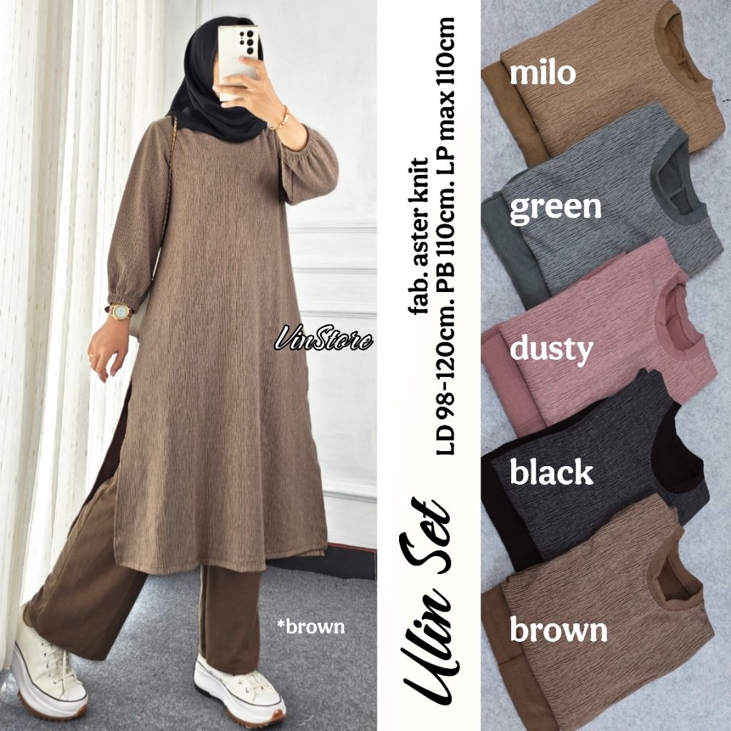ULIN SET • SETELAN WANITA • SETCEL KULOT ATASAN TUNIK • GINGER BRIA SET AL FASHION/BAJU ONESET MUSLI