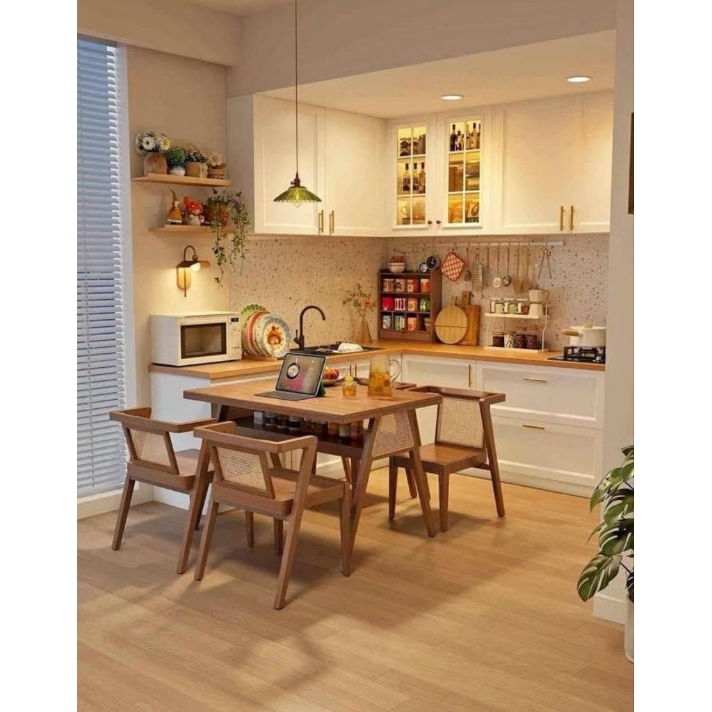 MEJA MAKAN CAFE ROTAN KAYU JATI | MEJA MAKAN KURSI CAFE KURSI ROTAN KURSI CAFE ROPAN FURNITURE JATI 