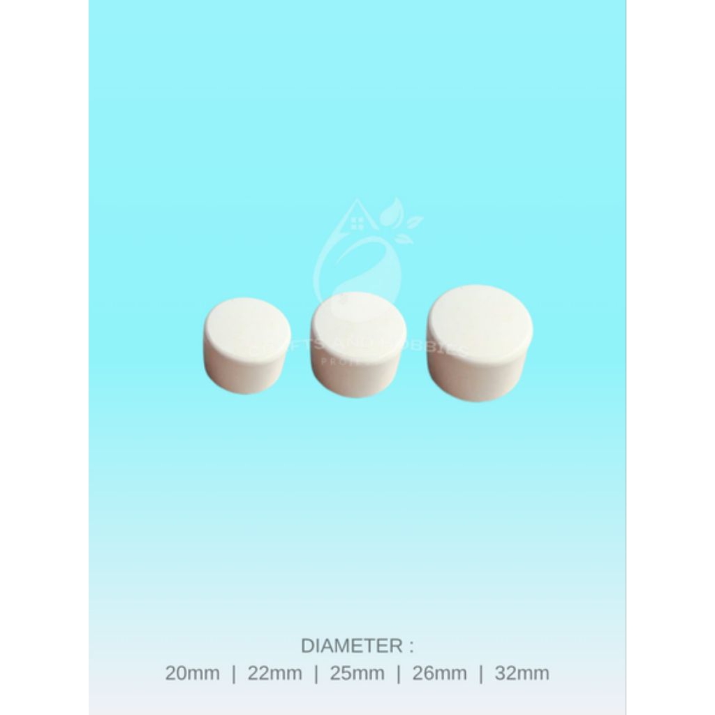 DOP / Tutup Pipa PVC Warna Putih – Diameter 20mm, 22mm, 25mm, 26mm, 32mm