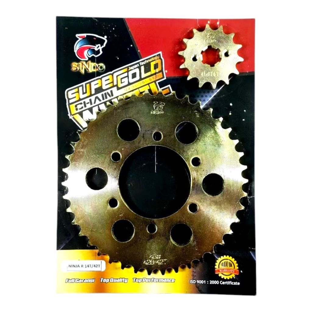 SINDO GEAR DEPAN BELAKANG MODEL SSS KAWASAKI NINJA R 14T/42T