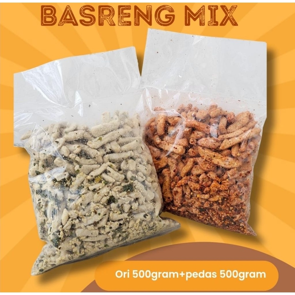

1KG Basreng Pedas Daun Jeruk Original Mix Murah 20rb Sultan Makanan Ringan Snack Grosir Enak Premium