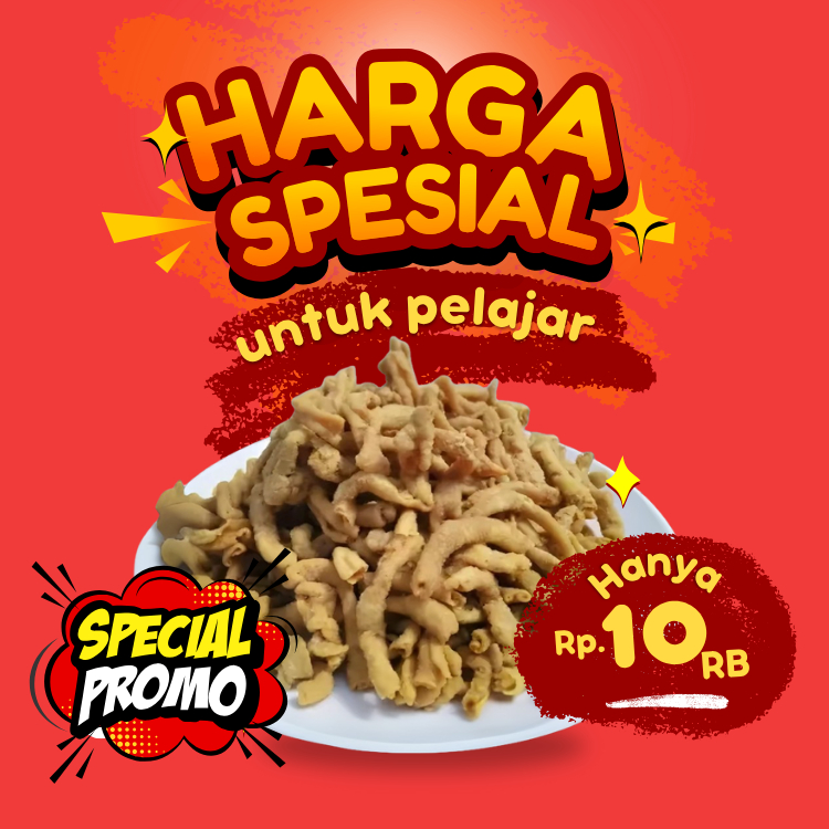 

Cemilan Usus Crispy 250 gr kriuk pedas gurih best seller