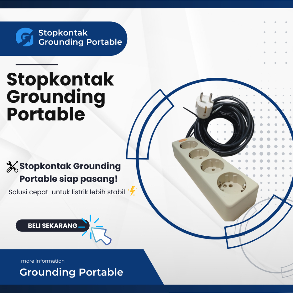 Stop kontak Grounding Portabel Tembok listrik statis pada elektronik (Grounding)