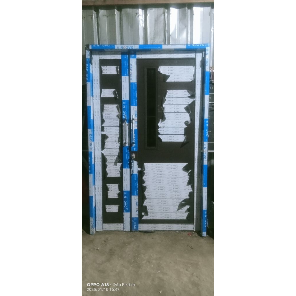 PINTU ALUMINIUM KUPU KUPU PINTU TARUNG U 210 X 130 FREE BUBBLE WRAP DAN PACKING KAYU