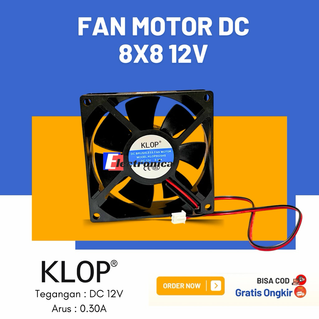 FAN DC 12V 8x8CM / KIPAS DC COOLING FAN / MINI COOLING FAN KIPAS PENDINGIN 12V 8x8CM