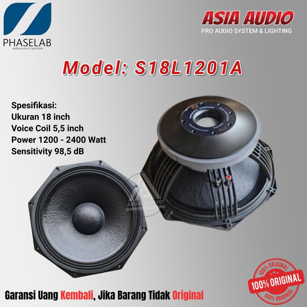 SPEAKER COMPONENT PHASELAB S18L1201A