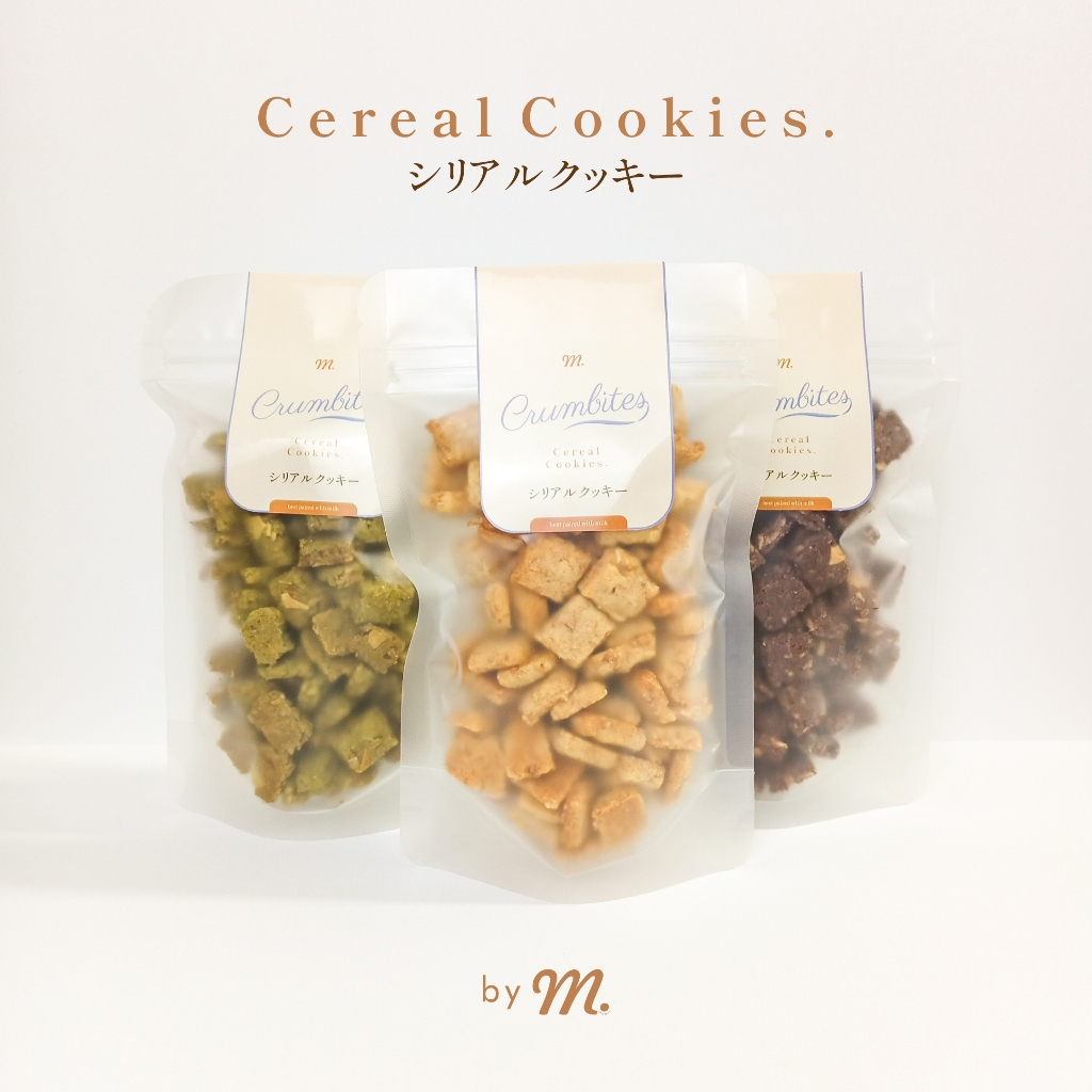 

Cereal Cookies Gandum With Almond - Crumbites Pouch 115gr | Vanilla, Chocolate & Matcha