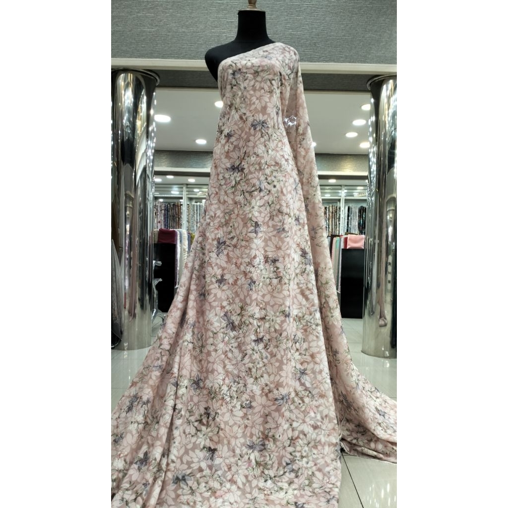 Kain cotton motif bunga premium