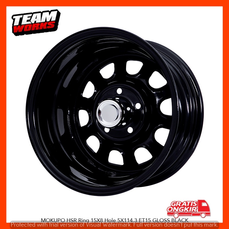 VELG MOBIL RING 15 DAYTONA HSR MOKUPO LEBAR 8 UNTUK APV ERTIGA RUSH PELEK KALENG R15 ET15 BLACK
