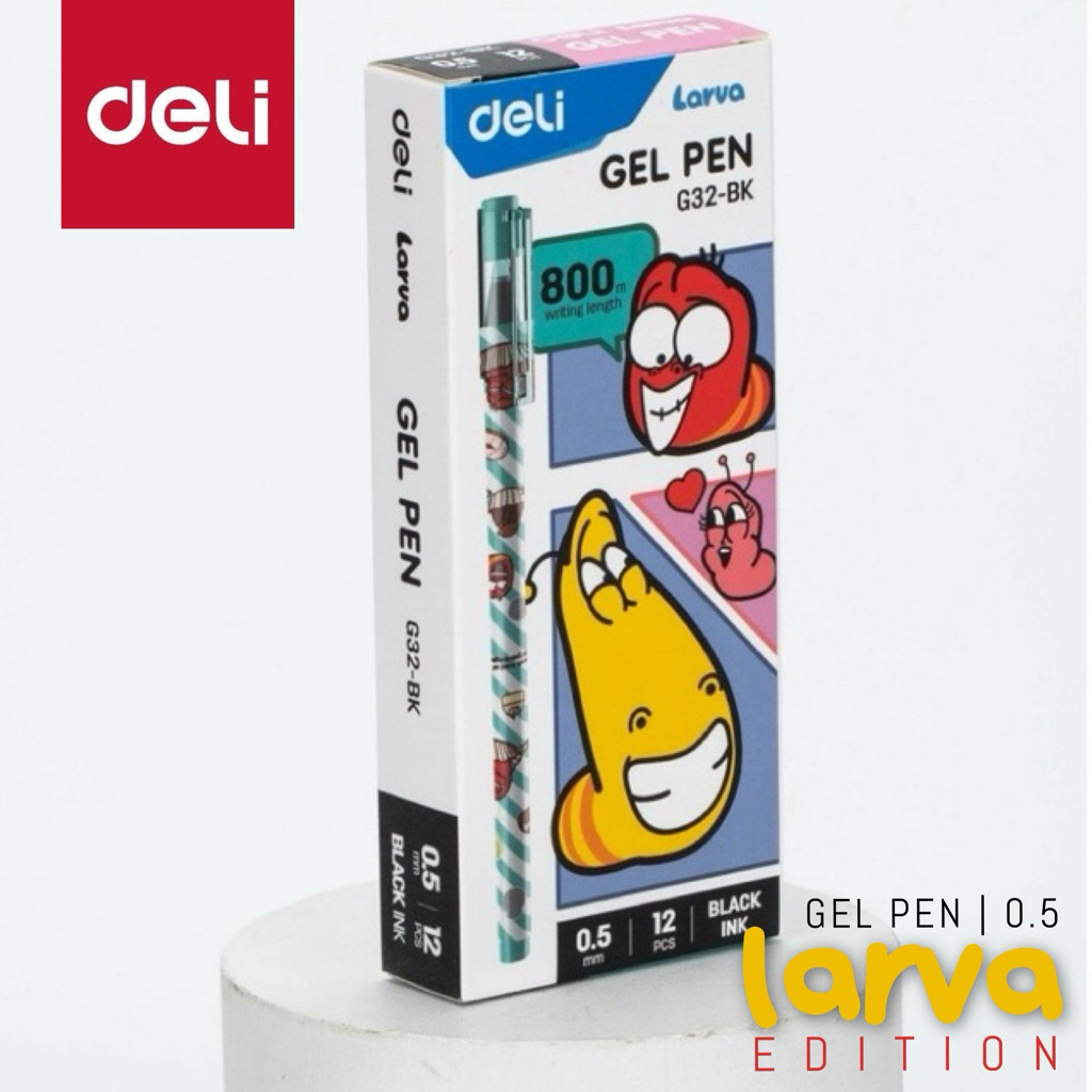 

Gel Pen DELI G32-BK | Larva Edition | 0.5mm | Hitam | Needle Tip | ECER