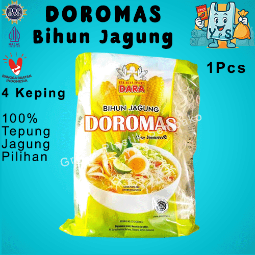 

Bihun Jagung Cap DOROMAS 240Gr isi 4 Keping