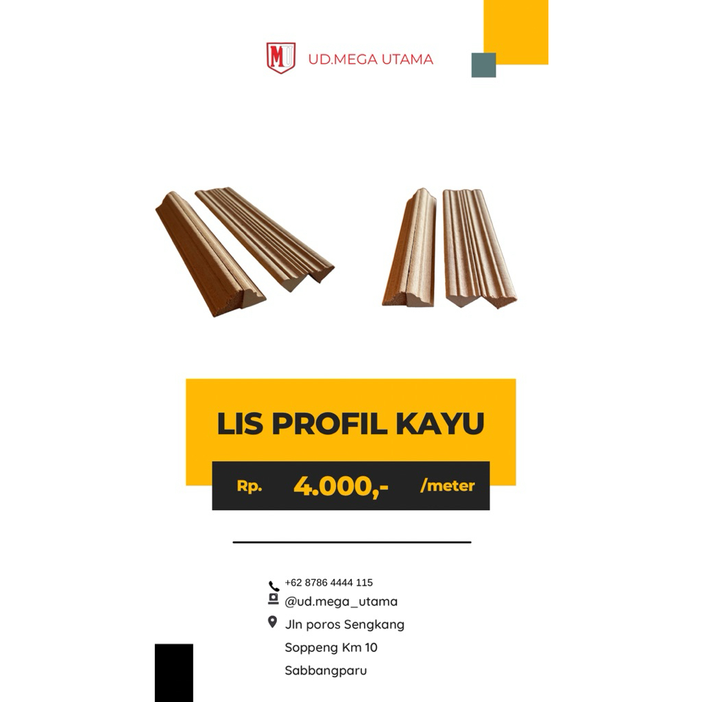 Lis profil wallmoulding kayu (Sudut)