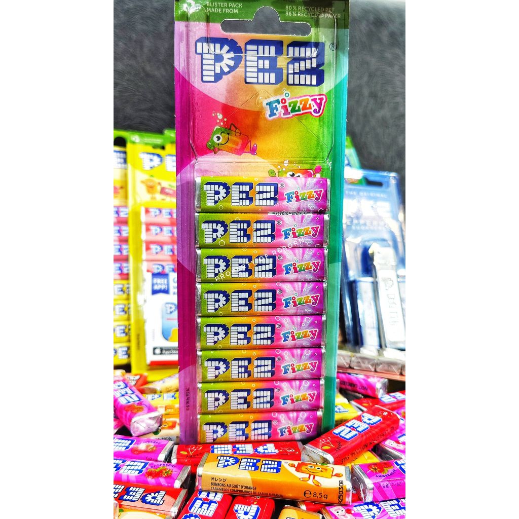 

PEZ CANDY PERMEN LEGENDARIS MADE IN AUSTRIA RASA FIZZY SPARKLING ISI 8