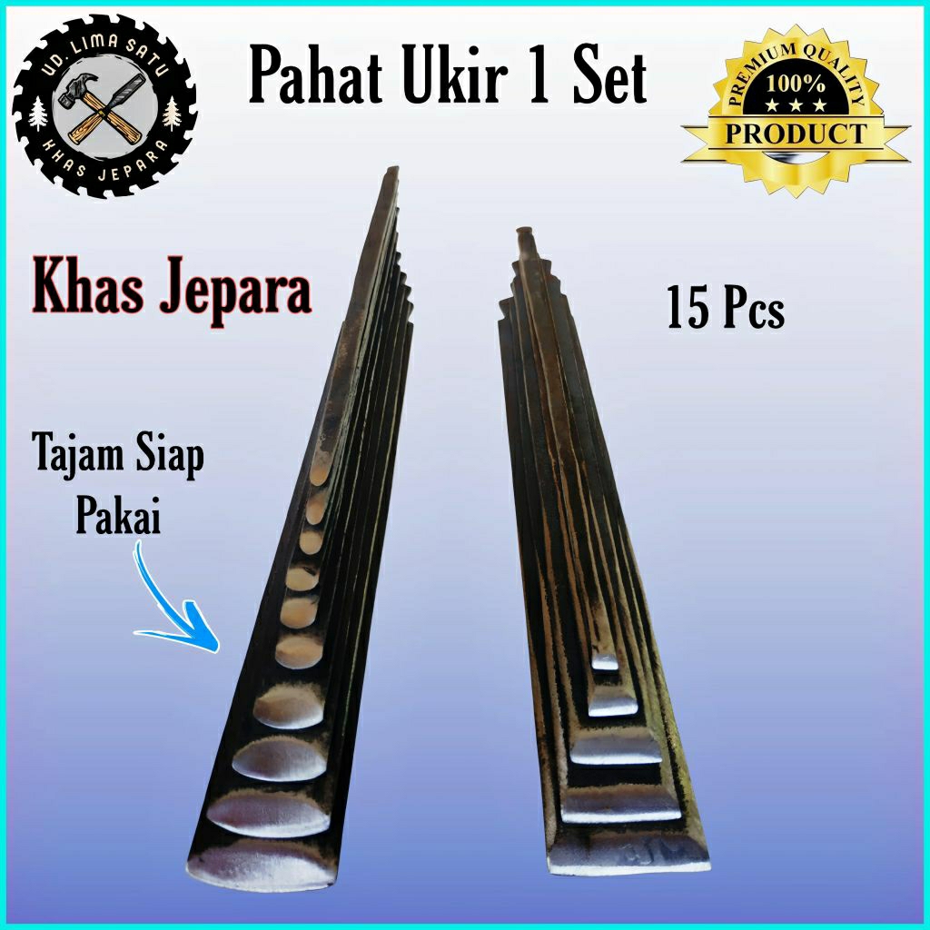 Alat Tatah Ukir Kerajinan Pahat Ukir Kayu/1 Set Isi 15Pcs QJS